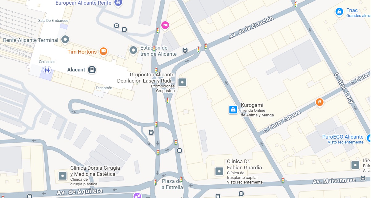 Mapa Alicante Centro (zona Renfe)